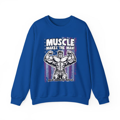 Solid American Muscle - Muscle Makes The Man - USA Flag Sweatshirt