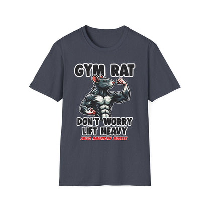 Solid American Muscle - Gym Rat - Don't Worry Lift Heavy T-Shirt