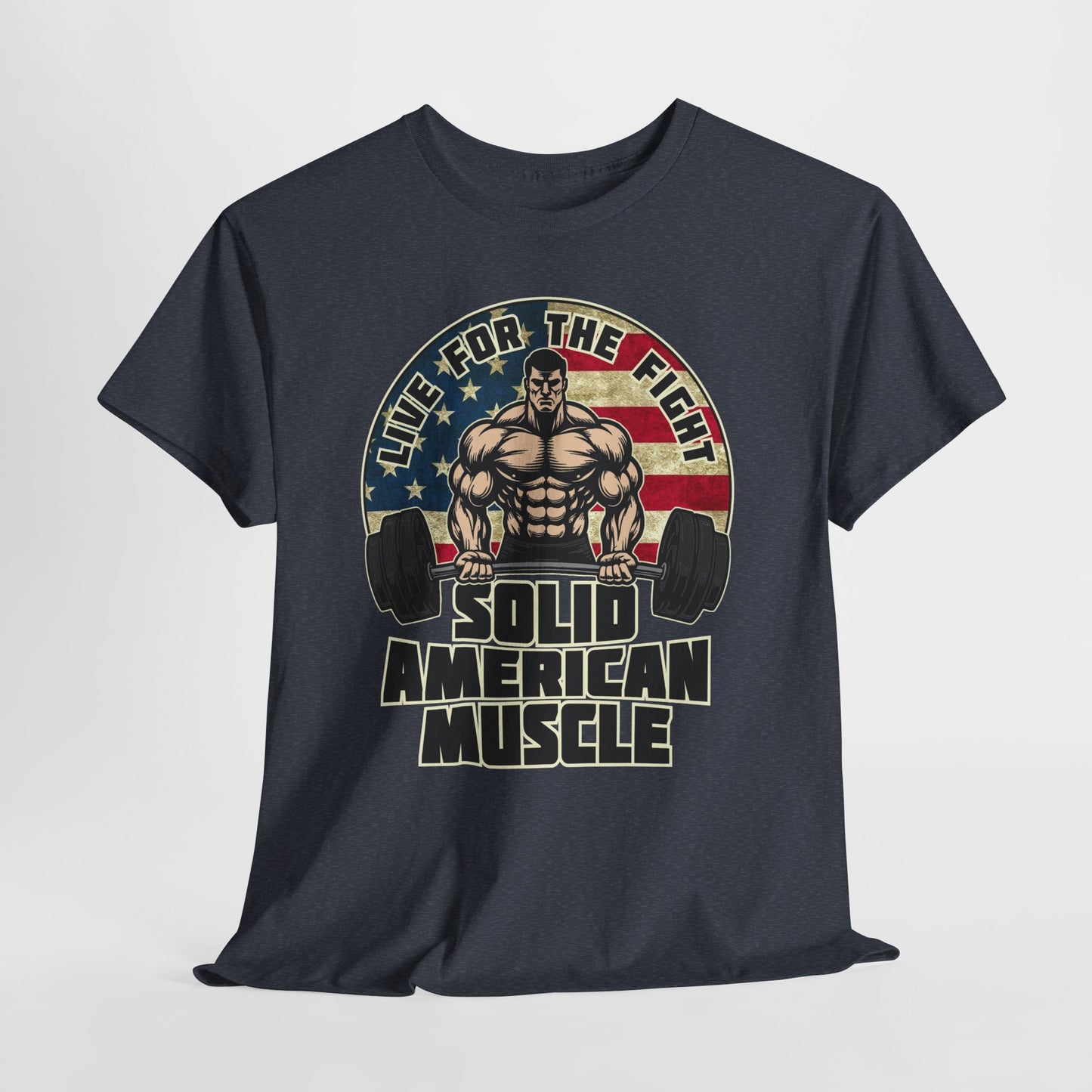 Solid American Muscle - Live for the Fight - Rustic Logo - Budget T-Shirt / Pump Cover
