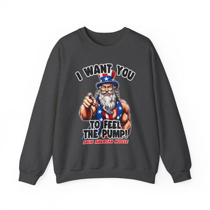 Solid American Muscle - I Want You to Feel the Pump! - Uncle Sam T-Shirt