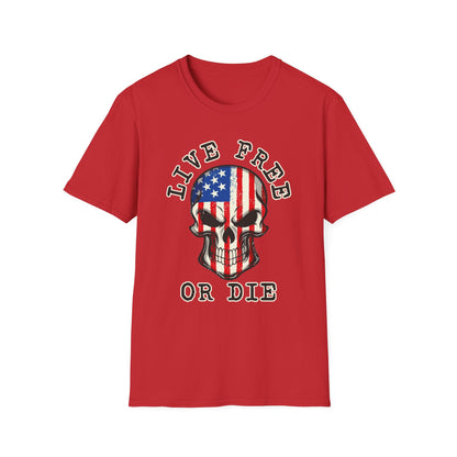Patriot Collection - Live Free or Die - USA Skull - T-Shirt