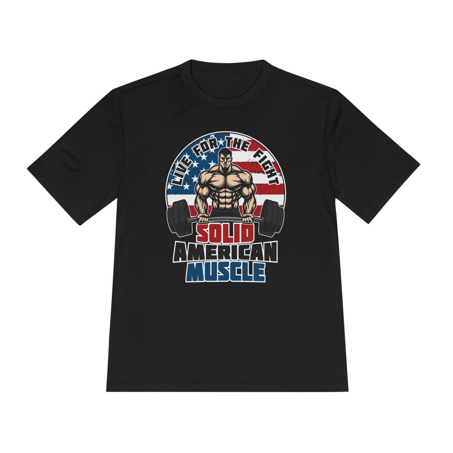 Solid American Muscle - Live for the Fight - Logo Moisture Wicking T-Shirt