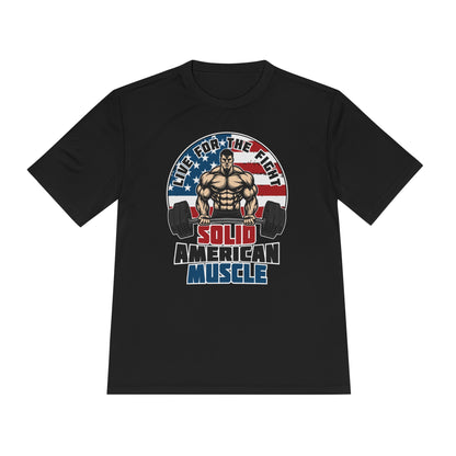 Solid American Muscle - Live for the Fight - Logo Moisture Wicking T-Shirt