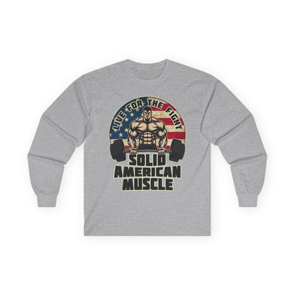 Solid American Muscle - Live for the Fight - Rustic Logo Long Sleeve T-Shirt