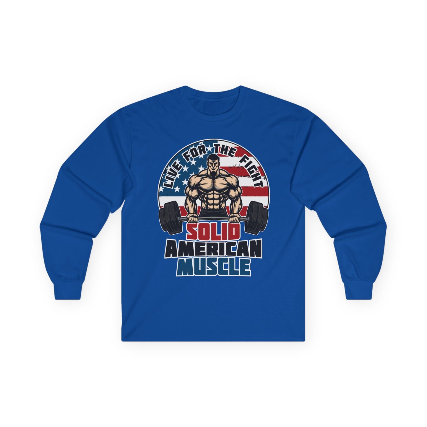 Solid American Muscle - Live for the Fight - Logo Long Sleeve T-Shirt