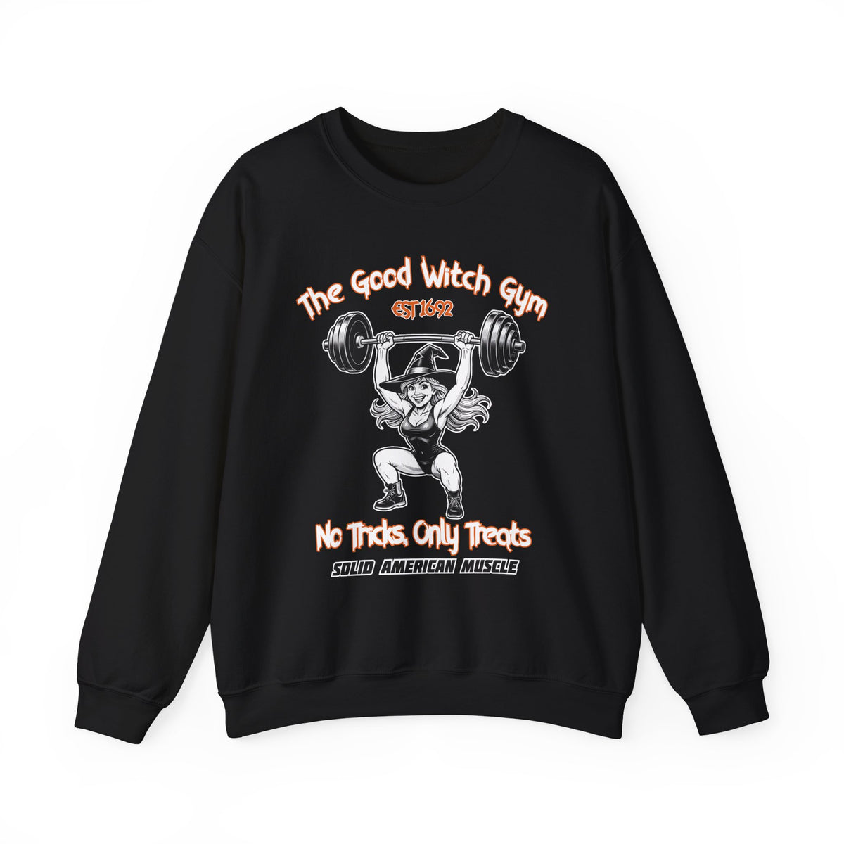 Solid American Muscle - The Good Witch Gym - Halloween Witch Gym Sweatshirt