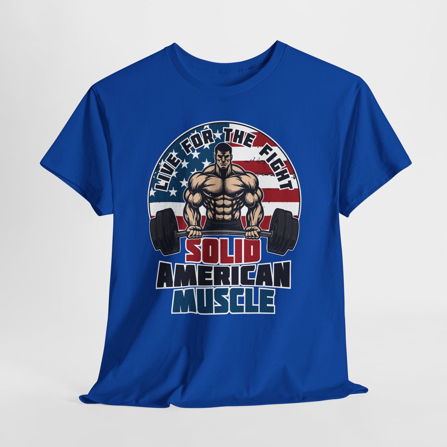 Solid American Muscle - Live for the Fight - Logo - Budget T-Shirt / Pump Cover