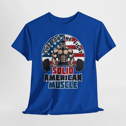 Solid American Muscle - Live for the Fight - Logo - Budget T-Shirt / Pump Cover