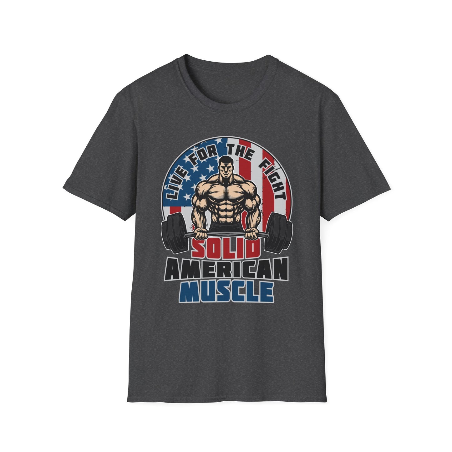 Solid American Muscle - Live for the Fight - Logo T-Shirt