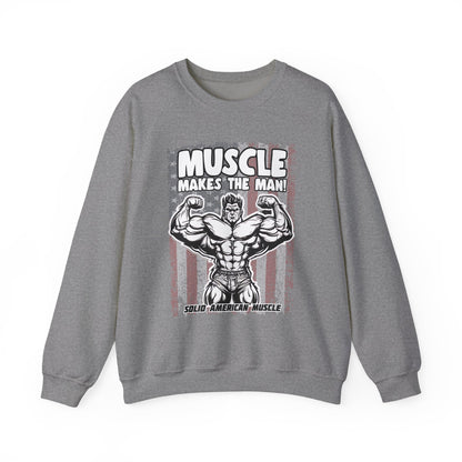 Solid American Muscle - Muscle Makes The Man - USA Flag Sweatshirt