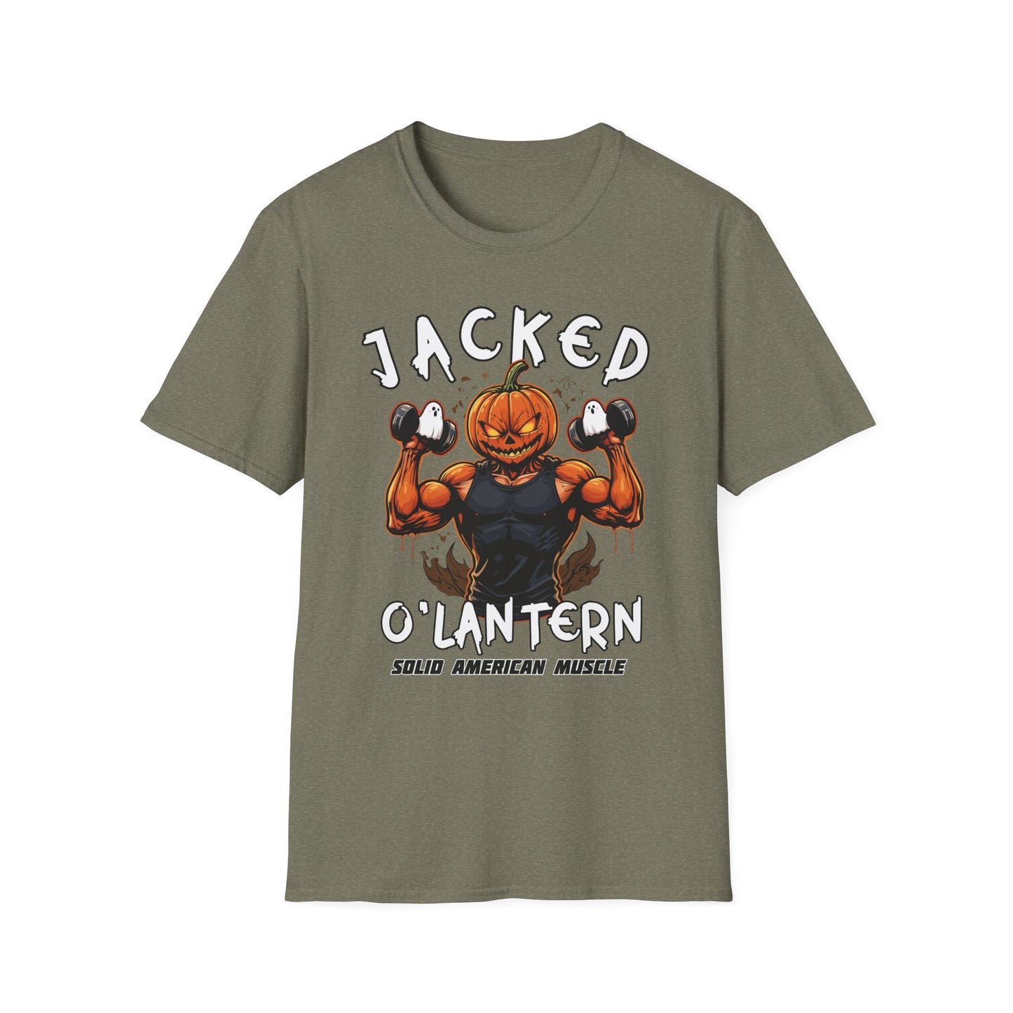 Solid American Muscle - Jacked O'Latern - Halloween Pumpkin T-Shirt