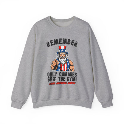 Solid American Muscle - Only Commies Skip the Gym! - Uncle Sam Sweatshirt