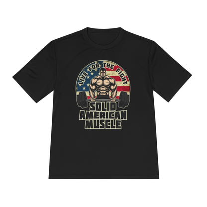 Solid American Muscle - Live for the Fight - Rustic Logo Moisture Wicking T-Shirt