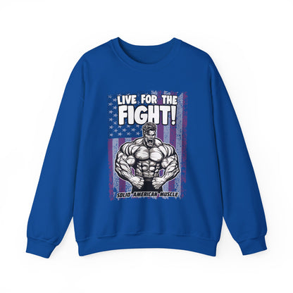Solid American Muscle - Live For The Fight - USA Flag Sweatshirt