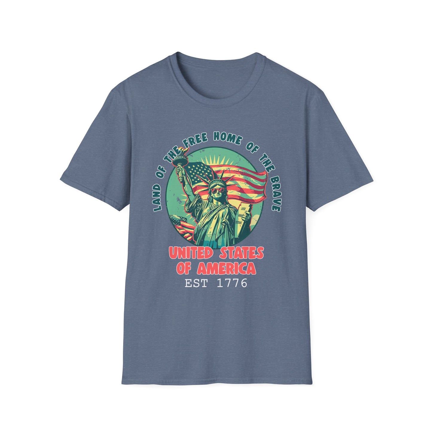 Patriot Collection - Land of the Free Home of the Brave - Statue of Liberty Patriotic T-Shirt