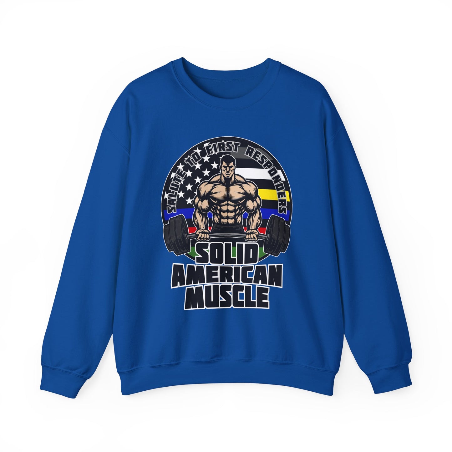 Solid American Muscle - Salute to First Responders - Logo T-Shirt