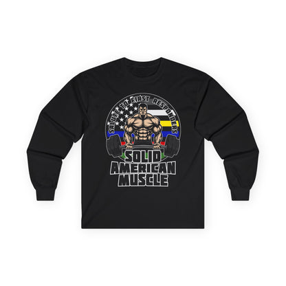 Solid American Muscle - Salute to First Responders - Logo Long Sleeve Tee