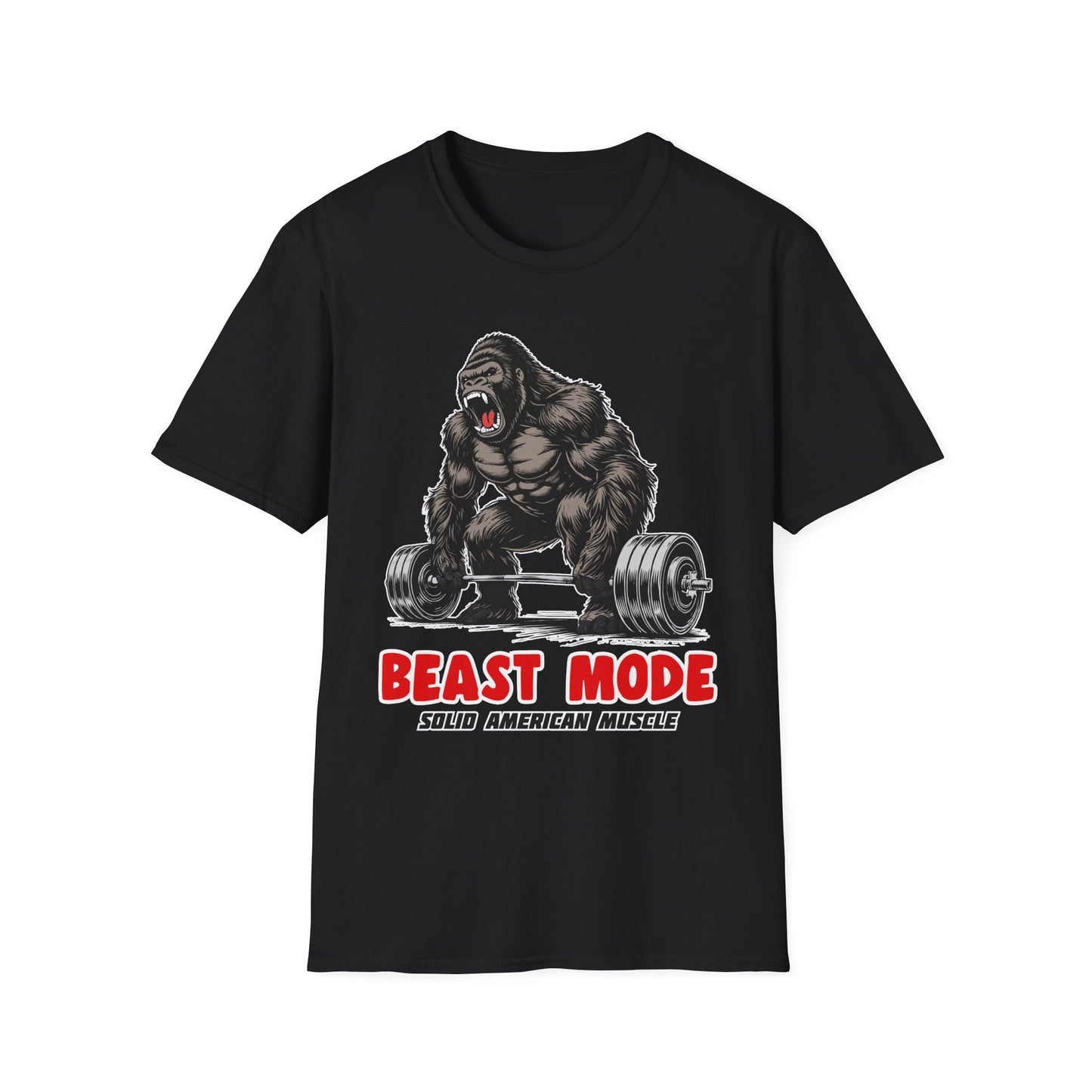 Solid American Muscle - Beast Mode - Silverback Gorilla T-Shirt
