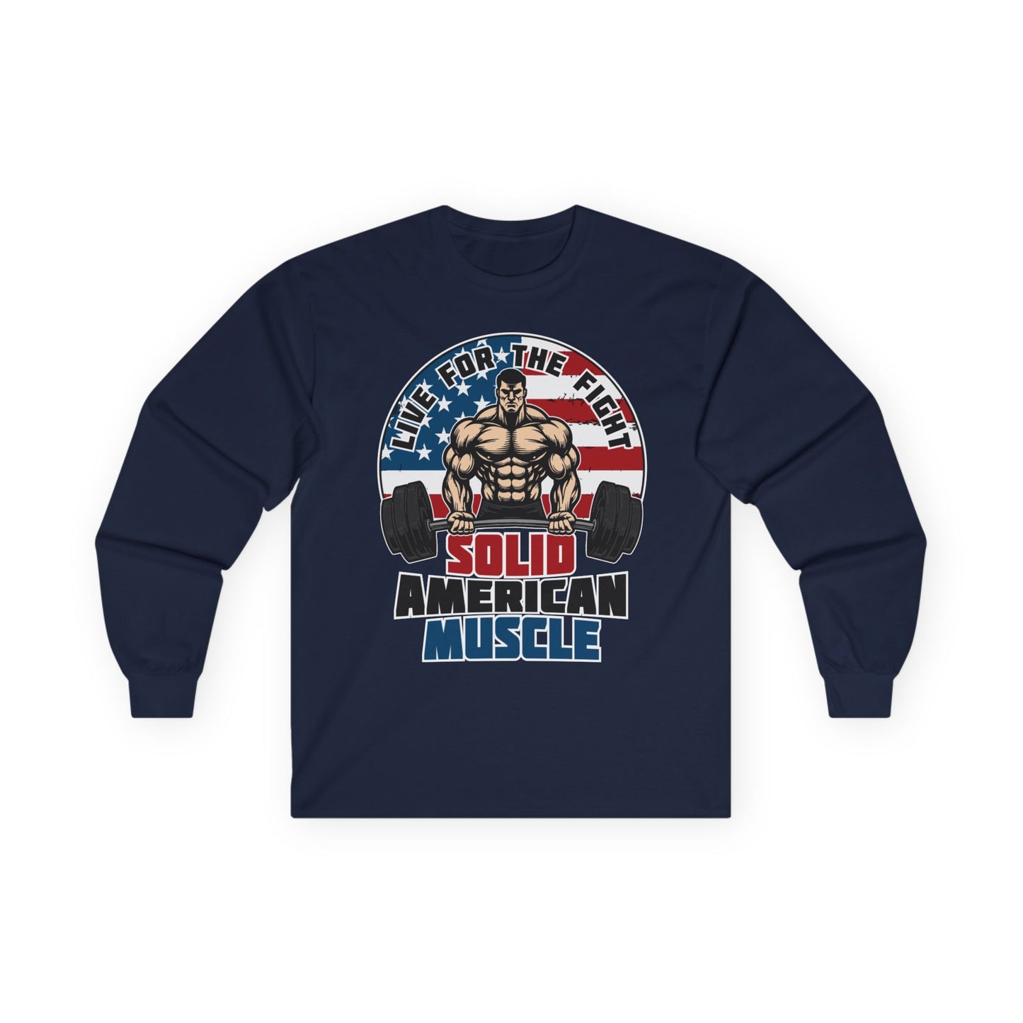 Solid American Muscle - Live for the Fight - Logo Long Sleeve T-Shirt