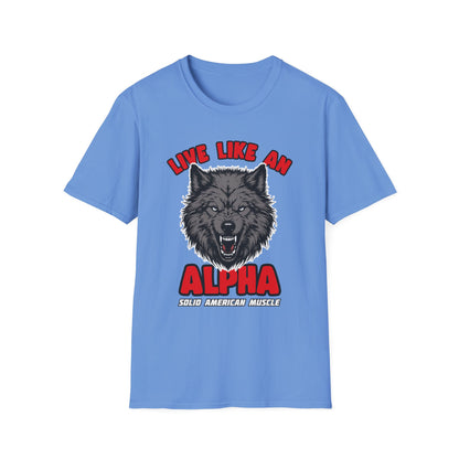 Solid American Muscle - Live Like an Alpha - Gray Wolf T-Shirt