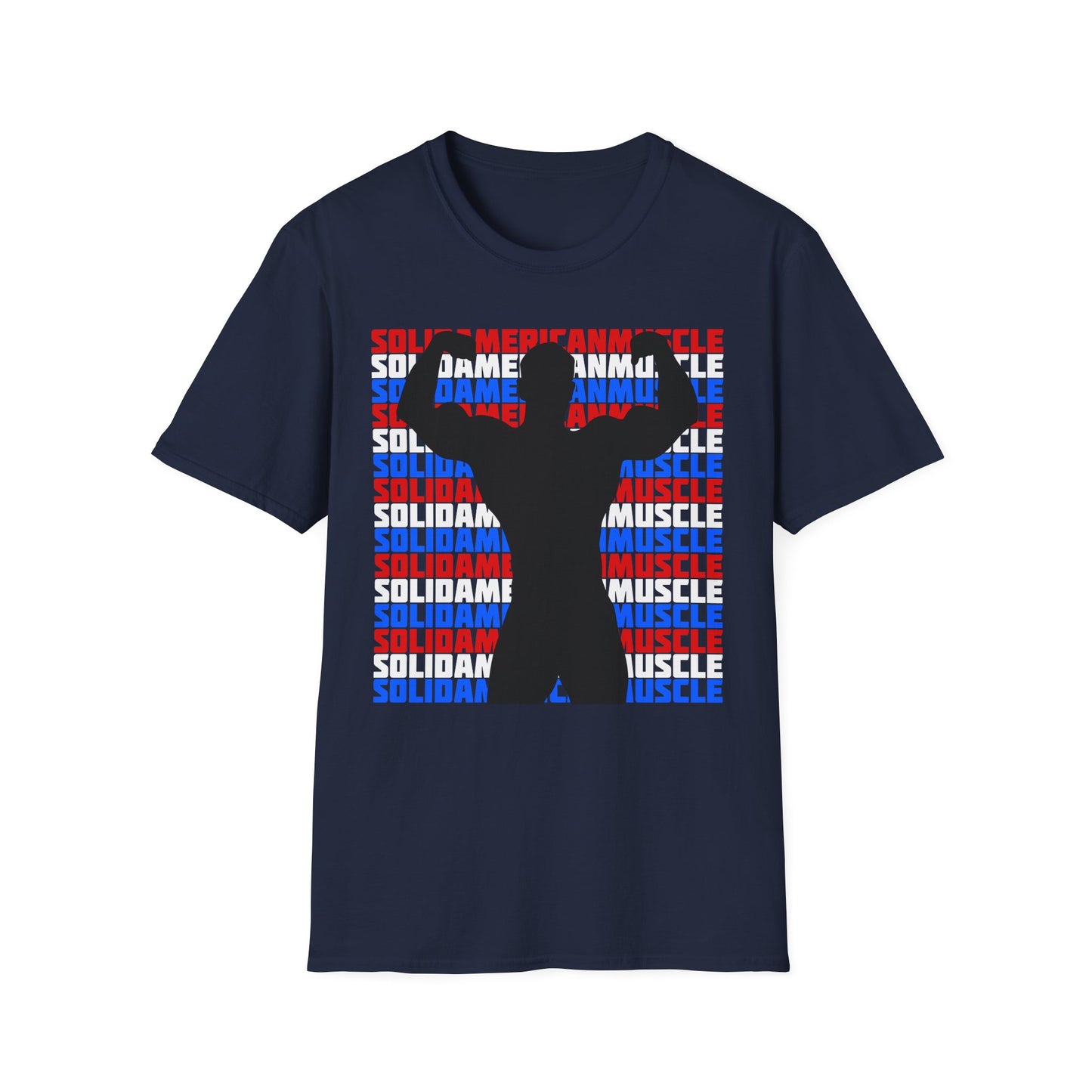 Solid American Muscle - Double Front Bicep Flex Silhouette T-Shirt