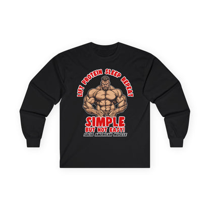 Solid American Muscle - Simple But Not Easy - Long Sleeve T-Shirt