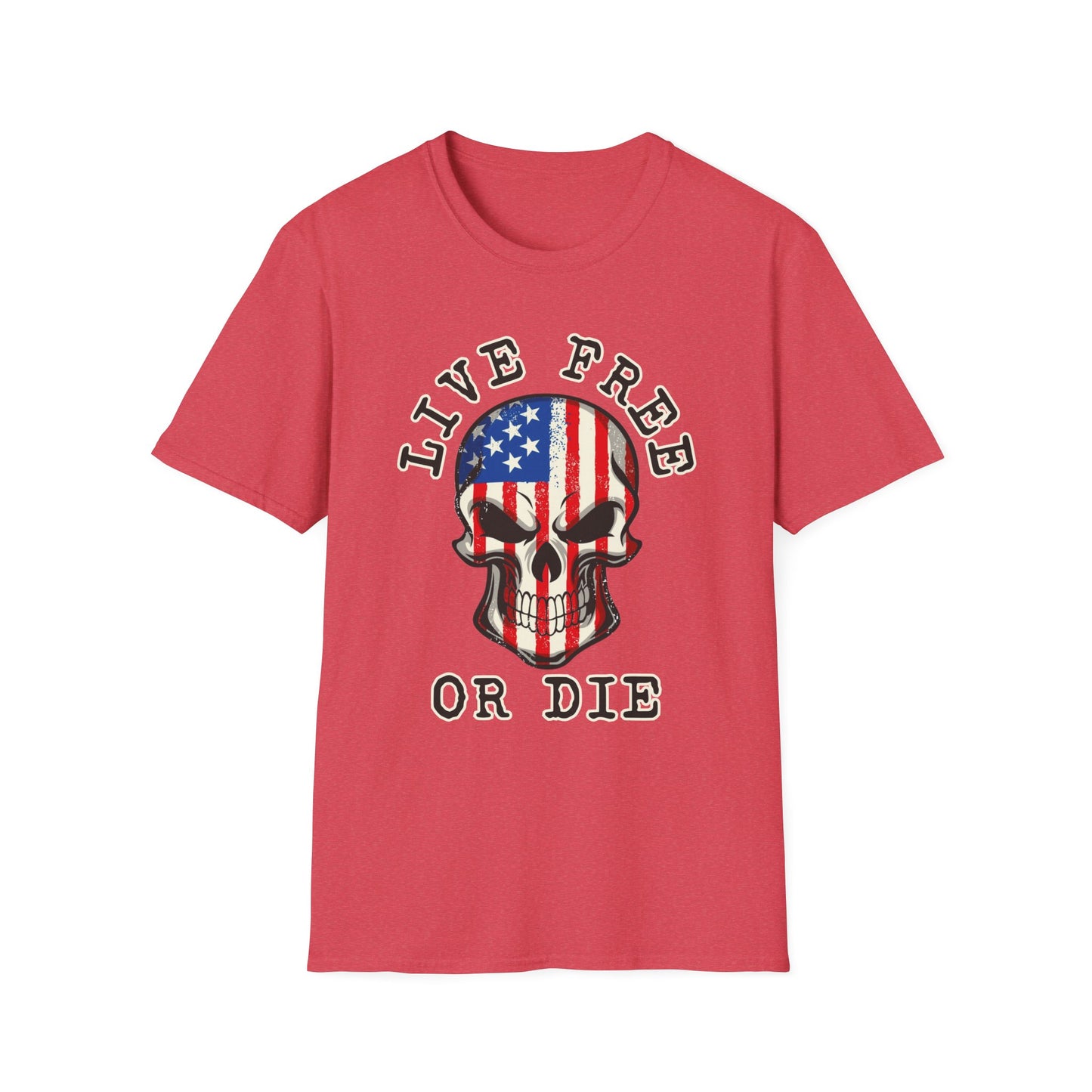 Patriot Collection - Live Free or Die - USA Skull - T-Shirt