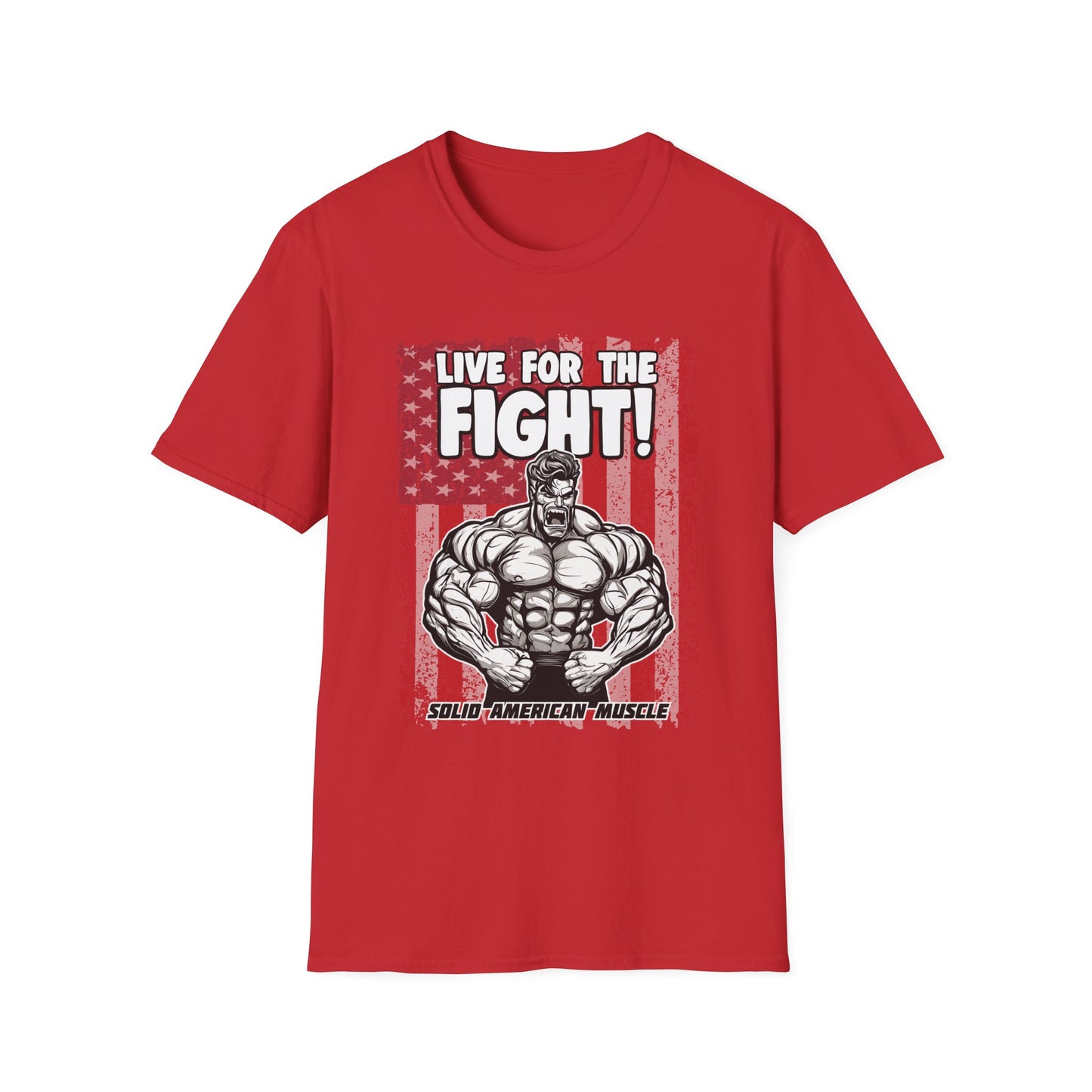 Solid American Muscle - Live for the Fight - USA Flag T-Shirt