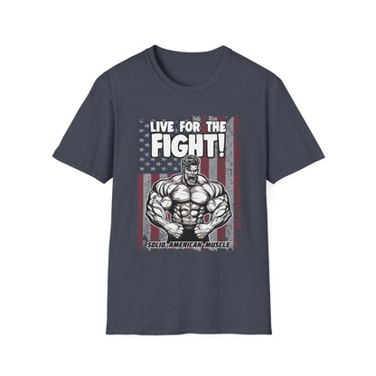 Solid American Muscle - Live for the Fight - USA Flag T-Shirt