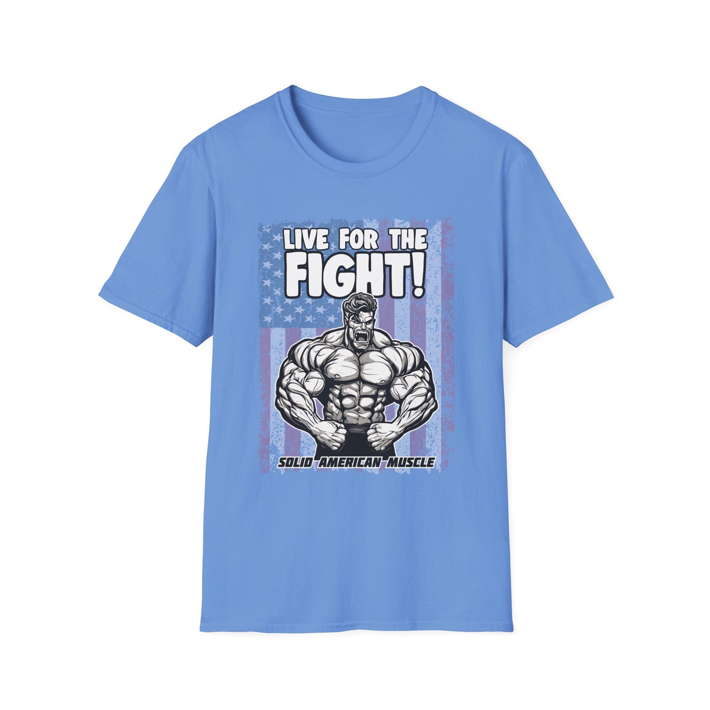 Solid American Muscle - Live for the Fight - USA Flag T-Shirt