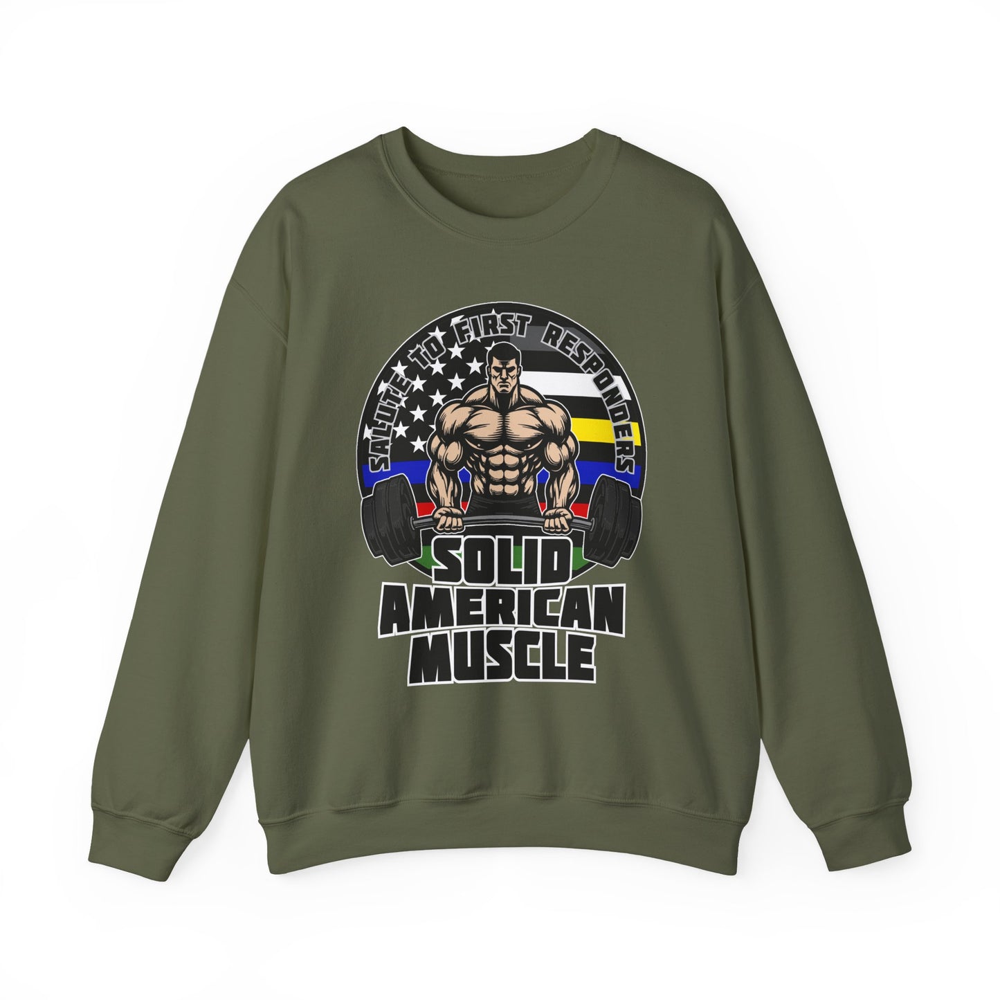 Solid American Muscle - Salute to First Responders - Logo T-Shirt