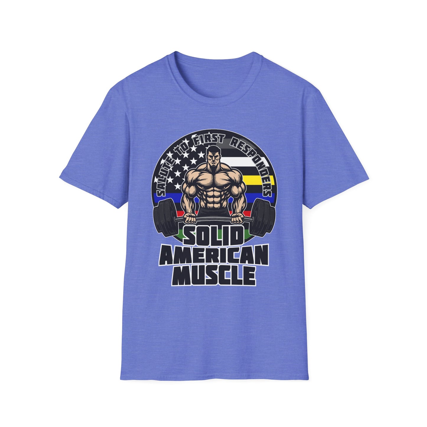 Solid American Muscle - Salute to First Responders - Logo T-Shirt