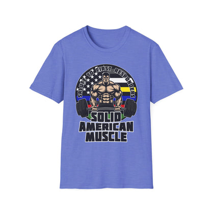 Solid American Muscle - Salute to First Responders - Logo T-Shirt