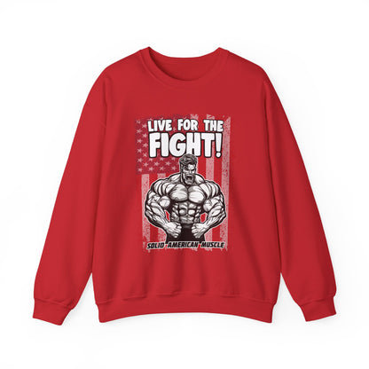 Solid American Muscle - Live For The Fight - USA Flag Sweatshirt