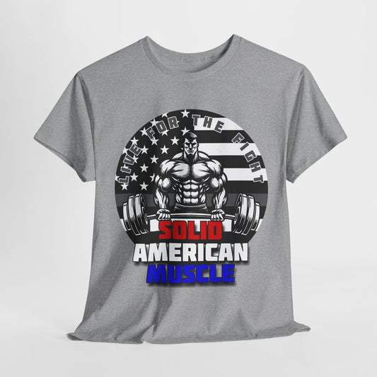 Solid American Muscle - Thin Gray Line Tribute Logo T-Shirt