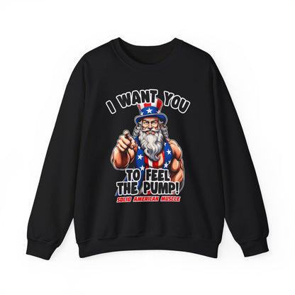 Solid American Muscle - I Want You to Feel the Pump! - Uncle Sam T-Shirt