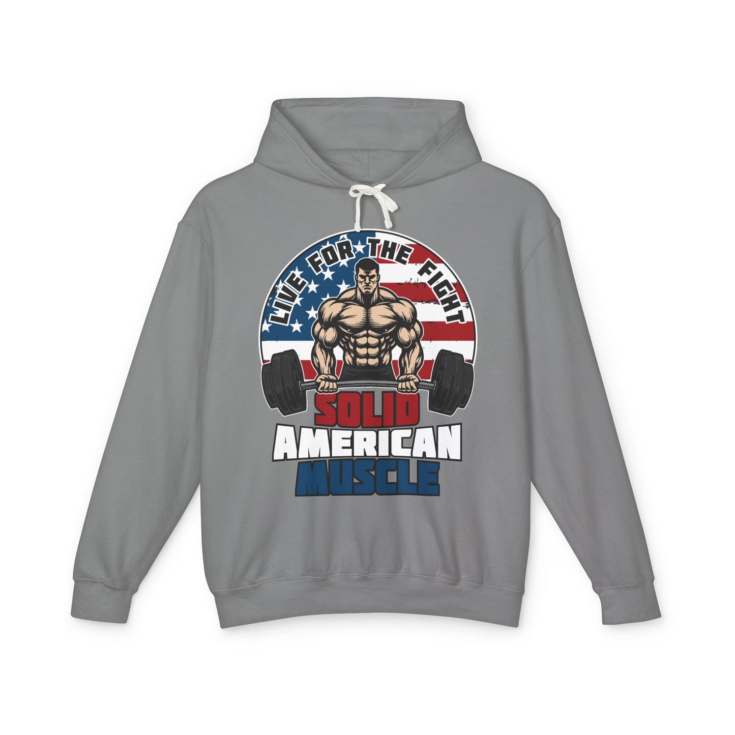 Solid American Muscle - Live for the Fight - Logo - Gym Hoodie / Pullover