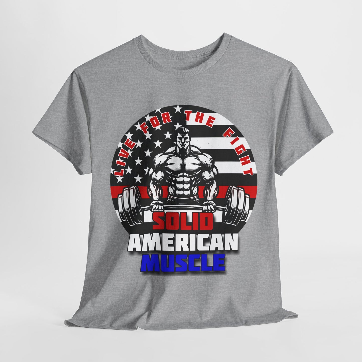 Solid American Muscle - Thin Red Line Tribute Logo T-Shirt