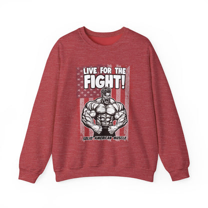 Solid American Muscle - Live For The Fight - USA Flag Sweatshirt