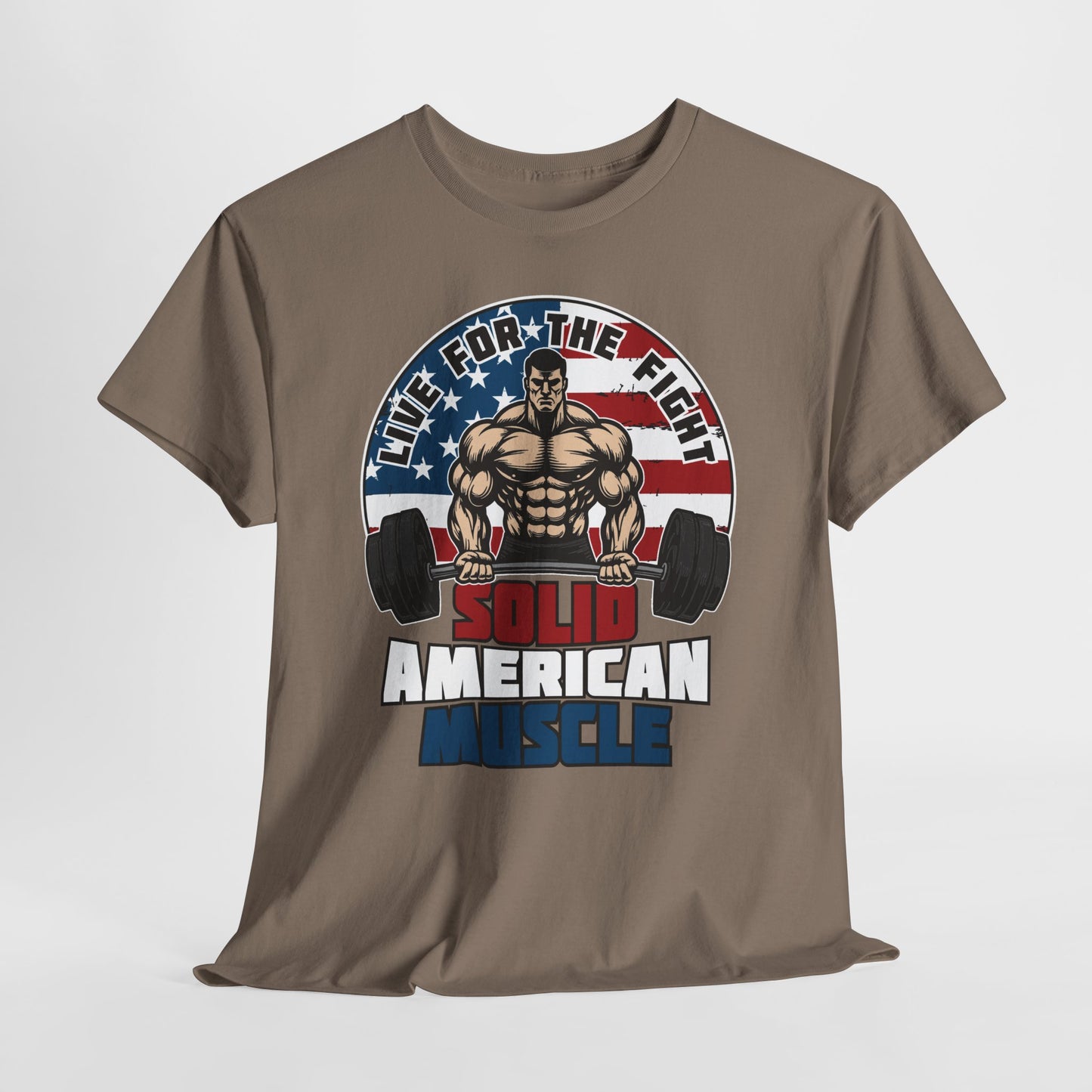 Solid American Muscle - Live for the Fight - Logo - Budget T-Shirt / Pump Cover