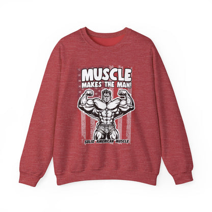 Solid American Muscle - Muscle Makes The Man - USA Flag Sweatshirt