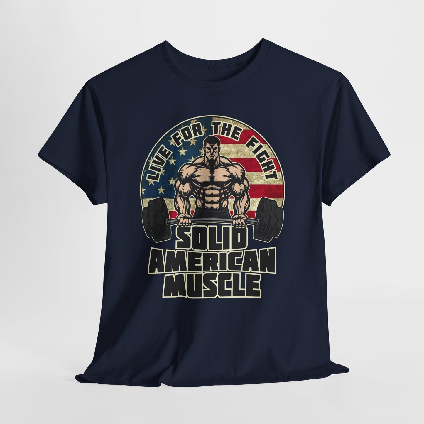Solid American Muscle - Live for the Fight - Rustic Logo - Budget T-Shirt / Pump Cover