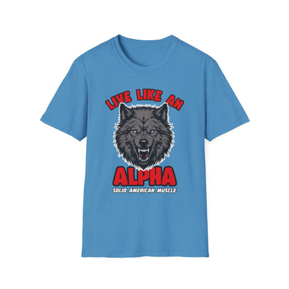 Solid American Muscle - Live Like an Alpha - Gray Wolf T-Shirt