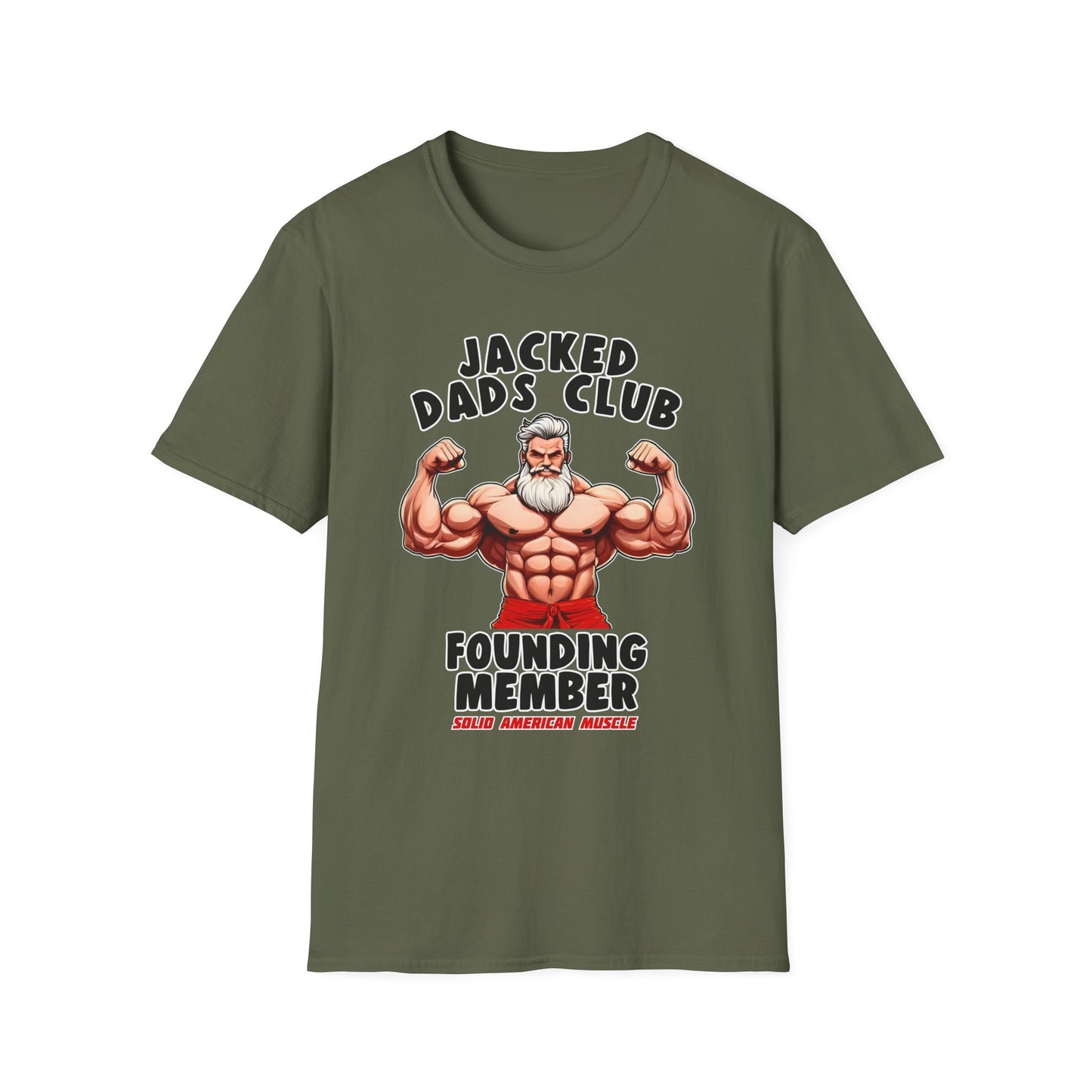 Solid American Muscle - Jacked Dads Club - Founding Member - Father's Day T-Shirt