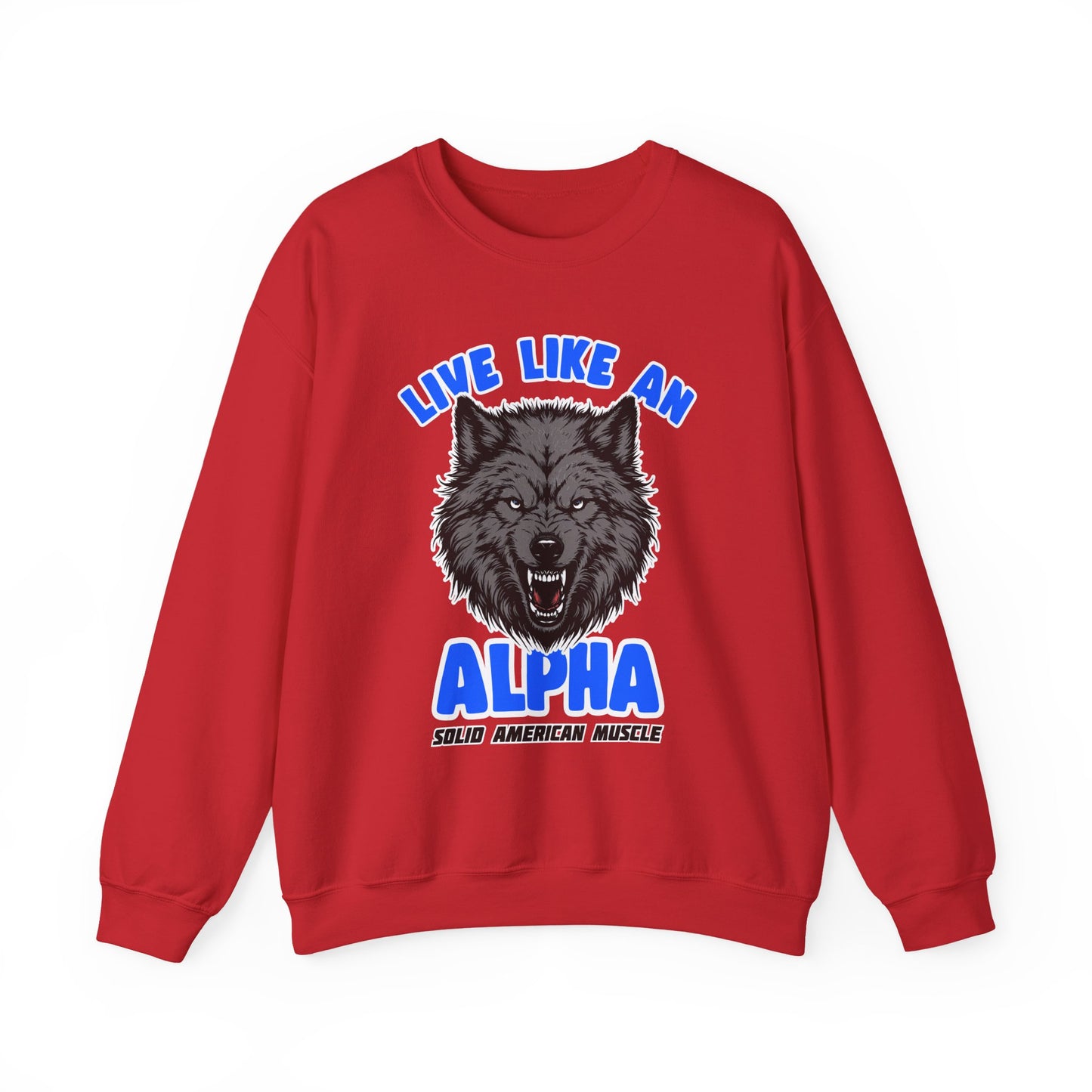 Solid American Muscle - Live Like an Alpha - Gray Wolf Sweatshirt