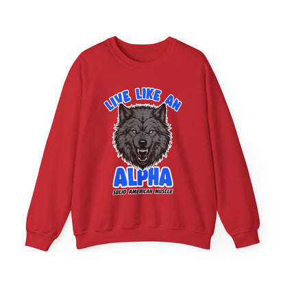 Solid American Muscle - Live Like an Alpha - Gray Wolf Sweatshirt