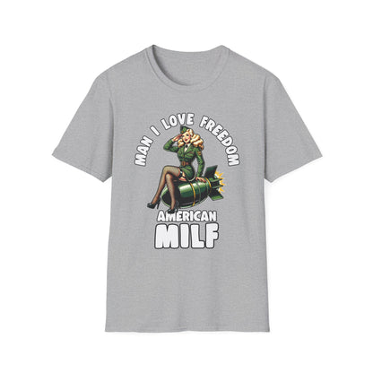Patriot Collection - Man I Love Freedom - American MILF Pinup T-Shirt