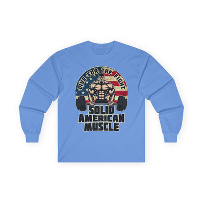 Solid American Muscle - Live for the Fight - Rustic Logo Long Sleeve T-Shirt