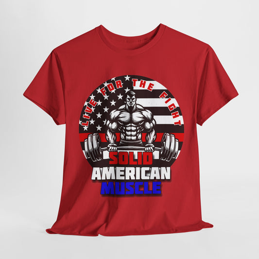 Solid American Muscle - Thin Red Line Tribute Logo T-Shirt