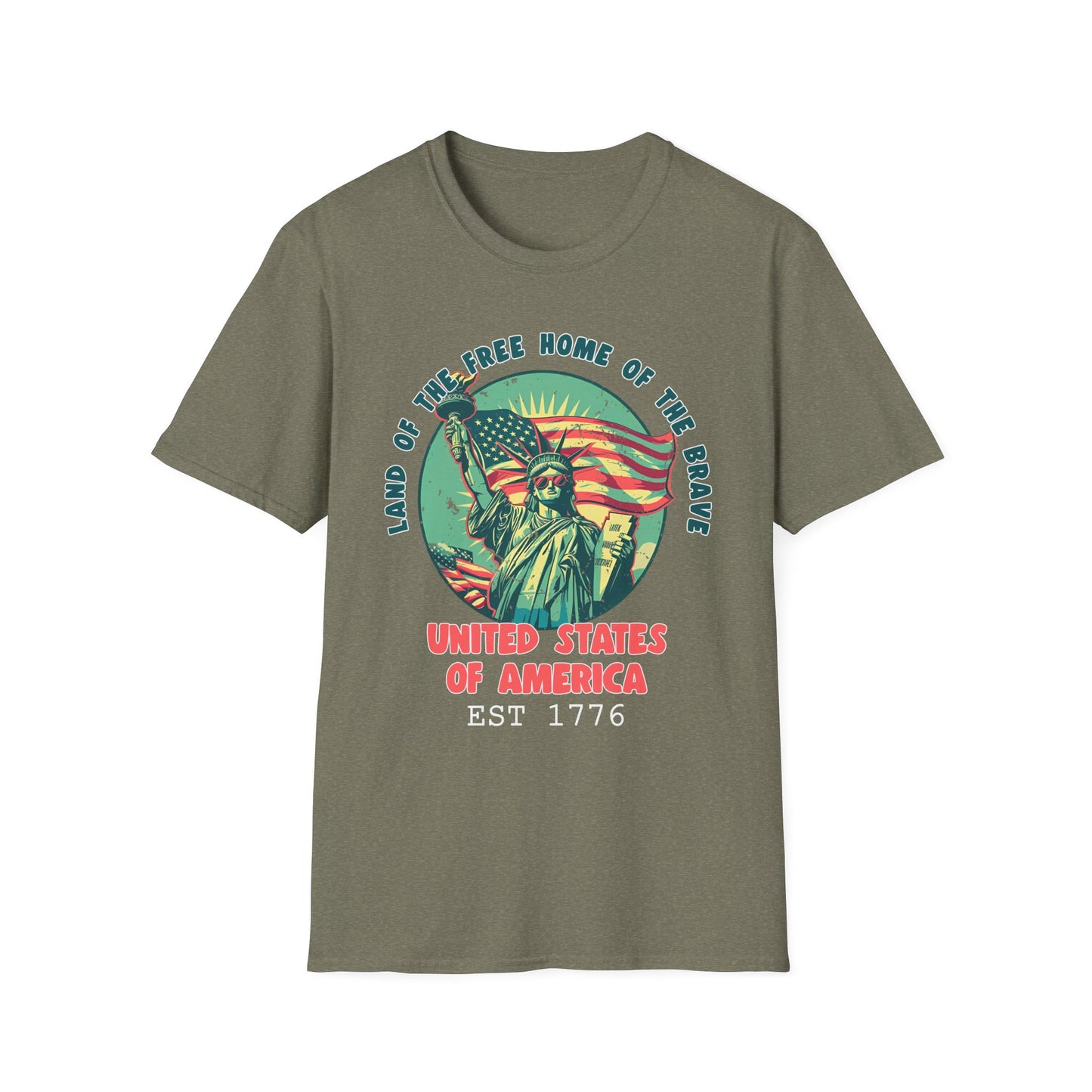 Patriot Collection - Land of the Free Home of the Brave - Statue of Liberty Patriotic T-Shirt